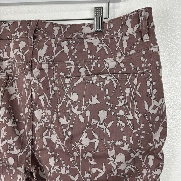 LOGO Lori Goldstein Jeans Women Size 20W Taupe Floral Stretch Twill Straight - Picture 7 of 11